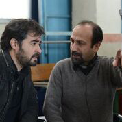 Shahab Hosseini as “Emad” (left) and The Salesman director Asghar Farhadi (right)